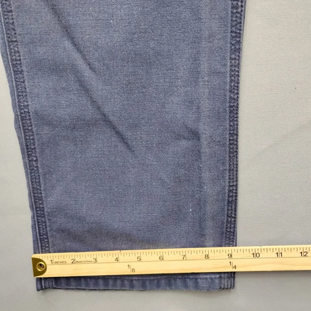 Carhartt Mens Dungaree Fit Canvas Work Pants Navy Blue 34x32 Utility Carpenter